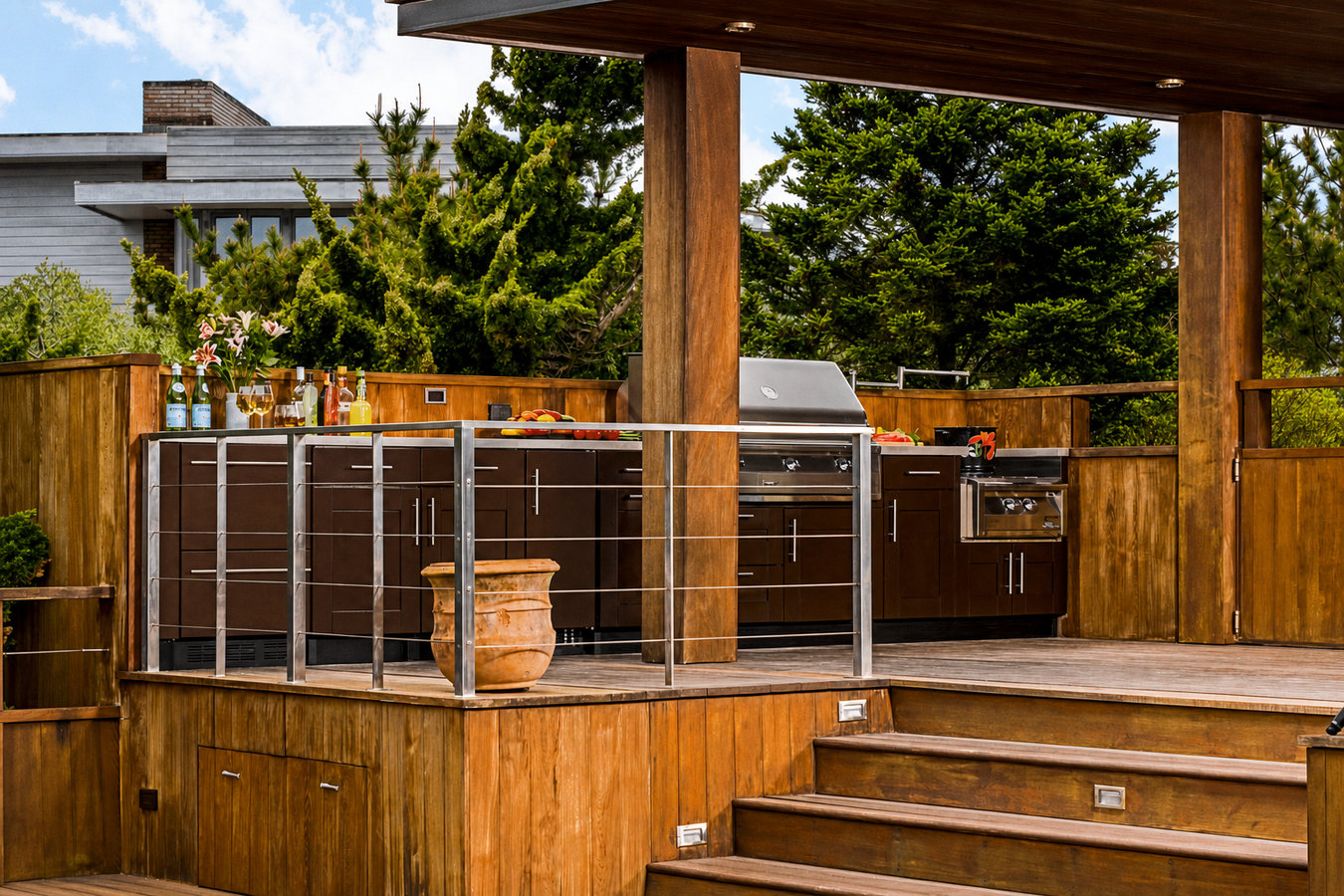 Outdoor kitchen decks