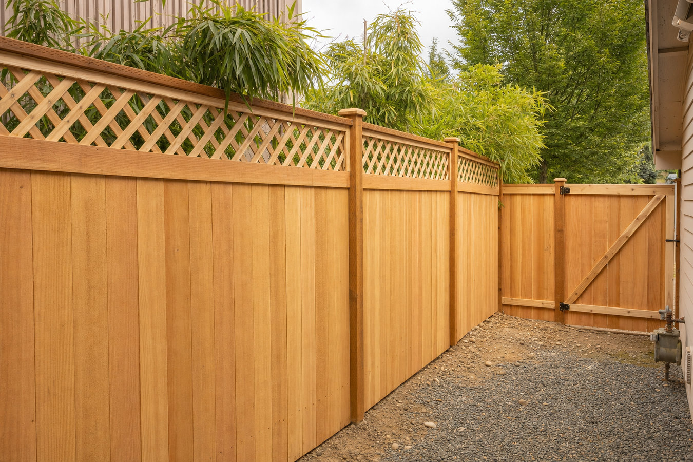 Wood and privacy fence installation
